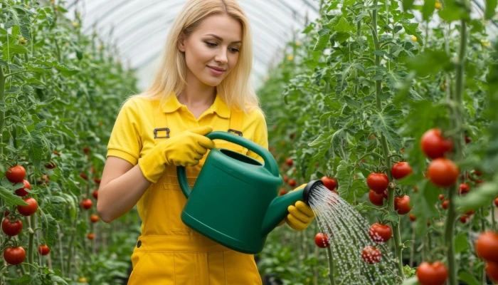 Поливане на домати в оранжерия: колко често, колко вода и 7 грешки през лятото